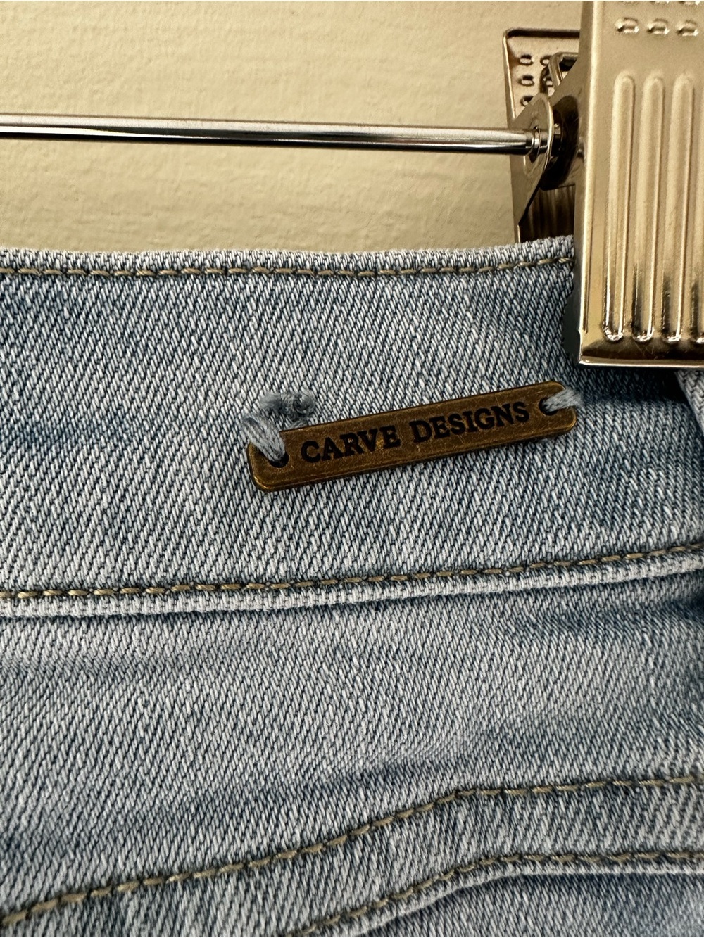 Carve Designs Light Blue Frayed Hem Denim Shorts - Picture 4 of 5